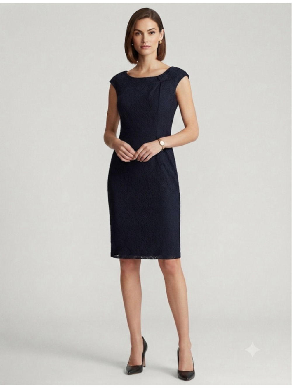 Jones New York Navy Lace Sheath Dress Size 8